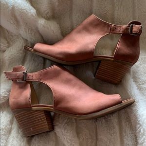 Gently used Lucky Brand suede sandal booties